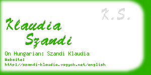 klaudia szandi business card